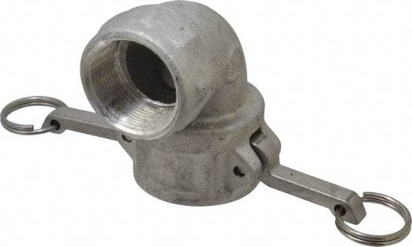 EVER-TITE Coupling Products - 1-1/2" Aluminum Cam & Groove Suction & Discharge Hose Female Coupler Female NPT Thread, 90° - Part D, 1-1/2" Thread, 250 Max psi - Industrial Tool & Supply