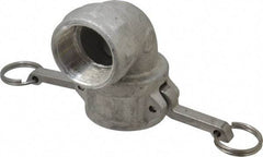 EVER-TITE Coupling Products - 1-1/2" Aluminum Cam & Groove Suction & Discharge Hose Female Coupler Female NPT Thread, 90° - Part D, 1-1/2" Thread, 250 Max psi - Industrial Tool & Supply