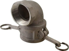 EVER-TITE Coupling Products - 2" Aluminum Cam & Groove Suction & Discharge Hose Female Coupler Female NPT Thread, 90° - Part D, 2" Thread, 250 Max psi - Industrial Tool & Supply
