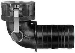 EVER-TITE Coupling Products - 1-1/4" Brass Cam & Groove Suction & Discharge Hose Female Coupler Hose Shank, 90° - Part C, 350 Max psi - Industrial Tool & Supply