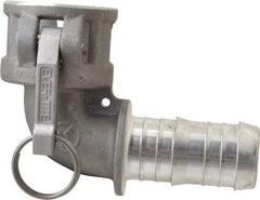 EVER-TITE Coupling Products - 1-1/2" Aluminum Cam & Groove Suction & Discharge Hose Female Coupler Hose Shank, 90° - Part C, 250 Max psi - Industrial Tool & Supply