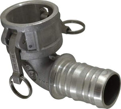 EVER-TITE Coupling Products - 2" Aluminum Cam & Groove Suction & Discharge Hose Female Coupler Hose Shank, 90° - Part C, 250 Max psi - Industrial Tool & Supply