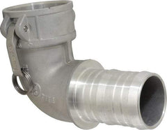 EVER-TITE Coupling Products - 3" Aluminum Cam & Groove Suction & Discharge Hose Female Coupler Hose Shank, 90° - Part C, 125 Max psi - Industrial Tool & Supply