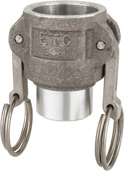EVER-TITE Coupling Products - 1" Aluminum Cam & Groove Suction & Discharge Hose Female Coupler Female NPT Thread - Part D, 1" Butt Weld Thread, 250 Max psi - Industrial Tool & Supply