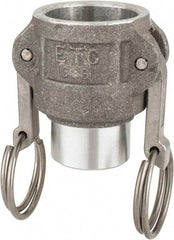 EVER-TITE Coupling Products - 1" Aluminum Cam & Groove Suction & Discharge Hose Female Coupler Female NPT Thread - Part D, 1" Butt Weld Thread, 250 Max psi - Industrial Tool & Supply