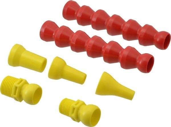 Value Collection - 7 Piece, 13" Hose Length, 1/2, 1/4 & 3/8" Nozzle Diam, 1/2" Hose ID, Coolant Hose Kit - 3/8 & 1/2" BSPT For Snap Flow Modular Hose Systems - Industrial Tool & Supply