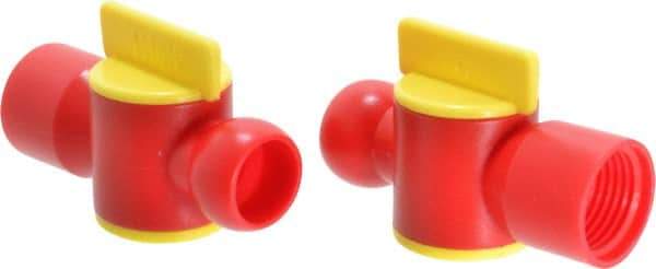 Value Collection - 2 Piece, 1/2" ID Coolant Hose NPT Valve - Female to Female Connection, POM Body, 1/2 NPT, Use with Snap Together Hose Systems - Industrial Tool & Supply