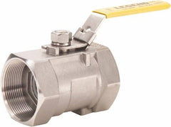 Legend Valve - 1/8" Pipe, Standard Port, Stainless Steel Standard Ball Valve - 1 Piece, FNPT x FNPT Ends, Lever Handle, 800 WOG, 150 WSP - Industrial Tool & Supply