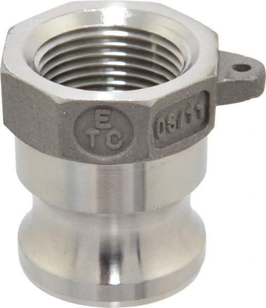 EVER-TITE Coupling Products - 3/4" Stainless Steel Cam & Groove Suction & Discharge Hose Male Adapter Female NPT Thread - Part A, 3/4" Thread, 250 Max psi - Industrial Tool & Supply