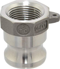 EVER-TITE Coupling Products - 3/4" Stainless Steel Cam & Groove Suction & Discharge Hose Male Adapter Female NPT Thread - Part A, 3/4" Thread, 250 Max psi - Industrial Tool & Supply