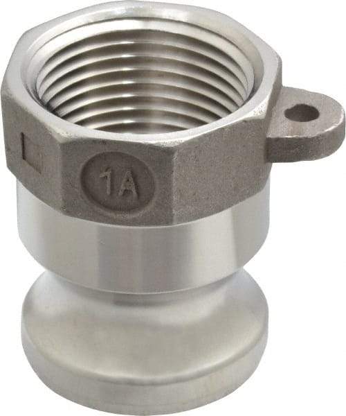 EVER-TITE Coupling Products - 1" Stainless Steel Cam & Groove Suction & Discharge Hose Male Adapter Female NPT Thread - Part A, 1" Thread, 250 Max psi - Industrial Tool & Supply
