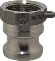 EVER-TITE Coupling Products - 1-1/4" Stainless Steel Cam & Groove Suction & Discharge Hose Male Adapter Female NPT Thread - Part A, 1-1/4" Thread, 250 Max psi - Industrial Tool & Supply