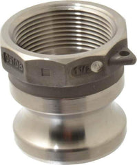 EVER-TITE Coupling Products - 1-1/2" Stainless Steel Cam & Groove Suction & Discharge Hose Male Adapter Female NPT Thread - Part A, 1-1/2" Thread, 250 Max psi - Industrial Tool & Supply