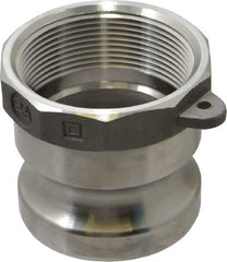 EVER-TITE Coupling Products - 2" Stainless Steel Cam & Groove Suction & Discharge Hose Male Adapter Female NPT Thread - Part A, 2" Thread, 250 Max psi - Industrial Tool & Supply