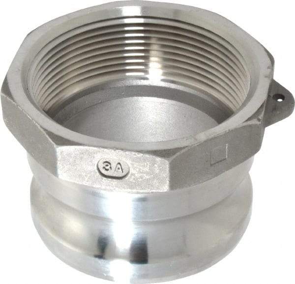 EVER-TITE Coupling Products - 3" Stainless Steel Cam & Groove Suction & Discharge Hose Male Adapter Female NPT Thread - Part A, 3" Thread, 200 Max psi - Industrial Tool & Supply