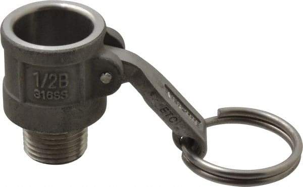 EVER-TITE Coupling Products - 1/2" Stainless Steel Cam & Groove Suction & Discharge Hose Female Coupler Male NPT Thread - Part B, 1/2" Thread, 250 Max psi - Industrial Tool & Supply
