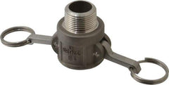 EVER-TITE Coupling Products - 1" Stainless Steel Cam & Groove Suction & Discharge Hose Female Coupler Male NPT Thread - Part B, 1" Thread, 250 Max psi - Industrial Tool & Supply