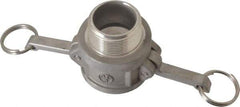 EVER-TITE Coupling Products - 1-1/2" Stainless Steel Cam & Groove Suction & Discharge Hose Female Coupler Male NPT Thread - Part B, 1-1/2" Thread, 250 Max psi - Industrial Tool & Supply