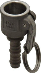 EVER-TITE Coupling Products - 1/2" Stainless Steel Cam & Groove Suction & Discharge Hose Female Coupler Hose Shank - Part C, 250 Max psi - Industrial Tool & Supply