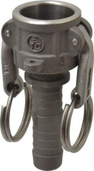 EVER-TITE Coupling Products - 3/4" Stainless Steel Cam & Groove Suction & Discharge Hose Female Coupler Hose Shank - Part C, 250 Max psi - Industrial Tool & Supply