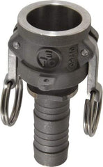 EVER-TITE Coupling Products - 1" Stainless Steel Cam & Groove Suction & Discharge Hose Female Coupler Hose Shank - Part C, 250 Max psi - Industrial Tool & Supply