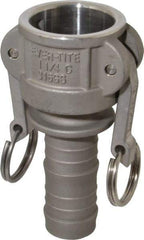 EVER-TITE Coupling Products - 1-1/4" Stainless Steel Cam & Groove Suction & Discharge Hose Female Coupler Hose Shank - Part C, 250 Max psi - Industrial Tool & Supply