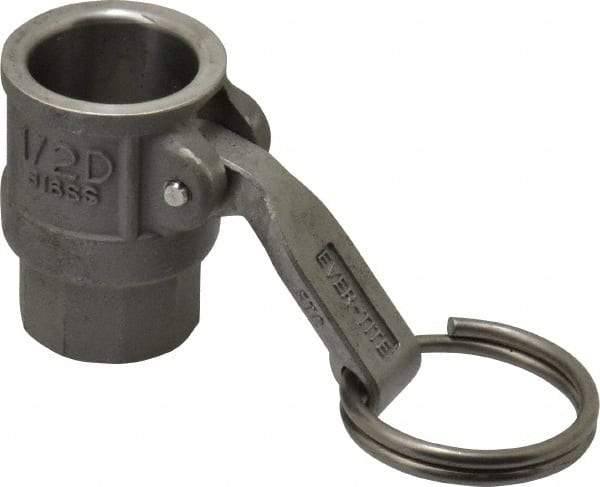 EVER-TITE Coupling Products - 1/2" Stainless Steel Cam & Groove Suction & Discharge Hose Female Coupler Female NPT Thread - Part D, 1/2" Thread, 250 Max psi - Industrial Tool & Supply