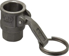 EVER-TITE Coupling Products - 1/2" Stainless Steel Cam & Groove Suction & Discharge Hose Female Coupler Female NPT Thread - Part D, 1/2" Thread, 250 Max psi - Industrial Tool & Supply