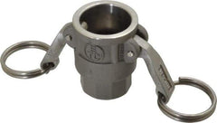 EVER-TITE Coupling Products - 3/4" Stainless Steel Cam & Groove Suction & Discharge Hose Female Coupler Female NPT Thread - Part D, 3/4" Thread, 250 Max psi - Industrial Tool & Supply