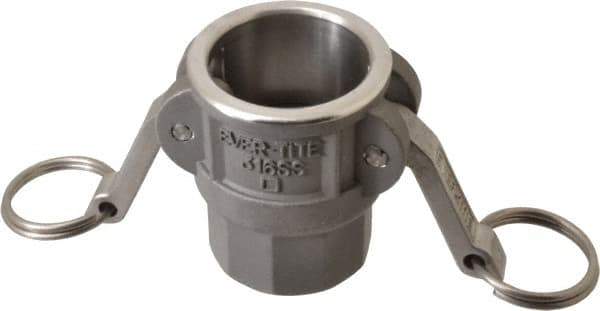 EVER-TITE Coupling Products - 1-1/4" Stainless Steel Cam & Groove Suction & Discharge Hose Female Coupler Female NPT Thread - Part D, 1-1/4" Thread, 250 Max psi - Industrial Tool & Supply
