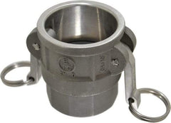 EVER-TITE Coupling Products - 2" Stainless Steel Cam & Groove Suction & Discharge Hose Female Coupler Female NPT Thread - Part D, 2" Thread, 250 Max psi - Industrial Tool & Supply