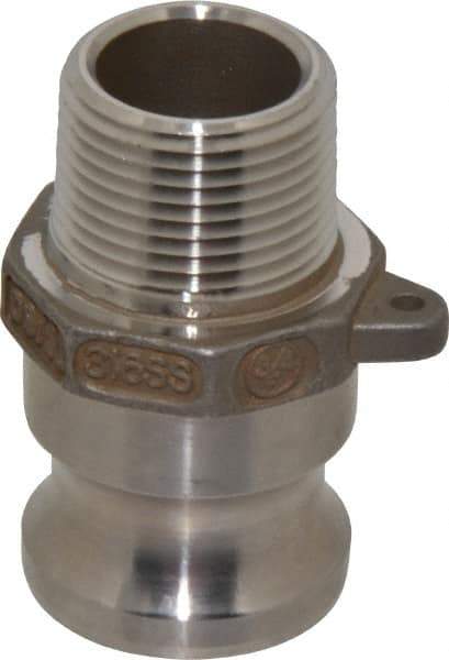 EVER-TITE Coupling Products - 3/4" Stainless Steel Cam & Groove Suction & Discharge Hose Male Adapter Male NPT Thread - Part F, 3/4" Thread, 250 Max psi - Industrial Tool & Supply