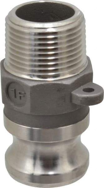EVER-TITE Coupling Products - 1" Stainless Steel Cam & Groove Suction & Discharge Hose Male Adapter Male NPT Thread - Part F, 1" Thread, 250 Max psi - Industrial Tool & Supply