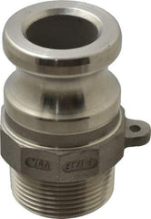 EVER-TITE Coupling Products - 1-1/4" Stainless Steel Cam & Groove Suction & Discharge Hose Male Adapter Male NPT Thread - Part F, 1-1/4" Thread, 250 Max psi - Industrial Tool & Supply