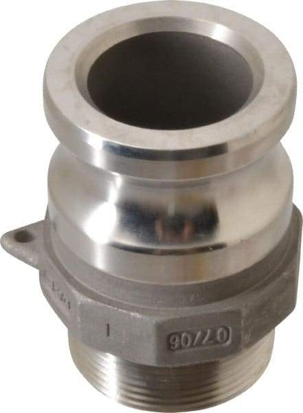 EVER-TITE Coupling Products - 1-1/2" Stainless Steel Cam & Groove Suction & Discharge Hose Male Adapter Male NPT Thread - Part F, 1-1/2" Thread, 250 Max psi - Industrial Tool & Supply
