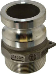 EVER-TITE Coupling Products - 2" Stainless Steel Cam & Groove Suction & Discharge Hose Male Adapter Male NPT Thread - Part F, 2" Thread, 250 Max psi - Industrial Tool & Supply