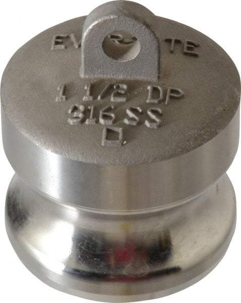 EVER-TITE Coupling Products - 1-1/2" Stainless Steel Cam & Groove Suction & Discharge Hose Dust Plug For Use with Couplers - Part DP, 250 Max psi - Industrial Tool & Supply