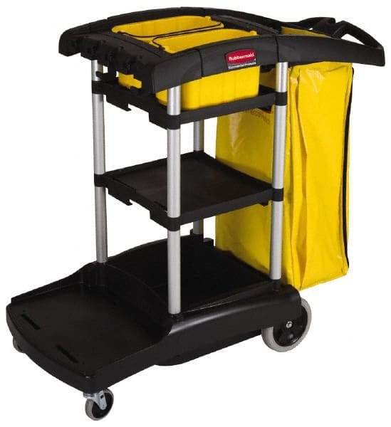 Rubbermaid - Polyethylene Janitor Cart - 49-3/4" Long - Industrial Tool & Supply