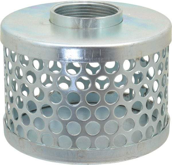 Kuriyama of America - 1-1/2" Hose, Round Hole Strainer - Plated Steel - Industrial Tool & Supply