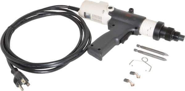 Ingersoll-Rand - Pistol Grip Handle, 400 RPM, 15 to 40 In/Lb Torque, Electric Screwdriver - 1/4" Bit Holder, 115 Volts, 0.45 Amps - Industrial Tool & Supply