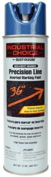 Rust-Oleum - 17 fl oz Blue Marking Paint - 600' to 700' Coverage at 1" Wide, Solvent-Based Formula - Industrial Tool & Supply