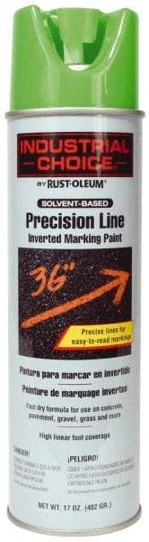 Rust-Oleum - 17 fl oz Green Marking Paint - 600' to 700' Coverage at 1" Wide, Solvent-Based Formula - Industrial Tool & Supply