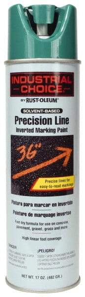 Rust-Oleum - 17 fl oz Green Marking Paint - 600' to 700' Coverage at 1" Wide, Solvent-Based Formula - Industrial Tool & Supply