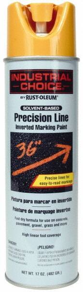 Rust-Oleum - 17 fl oz Yellow Marking Paint - 600' to 700' Coverage at 1" Wide, Solvent-Based Formula - Industrial Tool & Supply