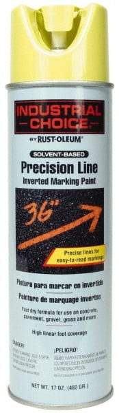Rust-Oleum - 17 fl oz Yellow Marking Paint - 600' to 700' Coverage at 1" Wide, Solvent-Based Formula - Industrial Tool & Supply