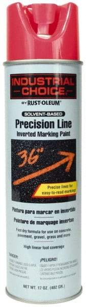 Rust-Oleum - 17 fl oz Pink Marking Paint - 600' to 700' Coverage at 1" Wide, Solvent-Based Formula - Industrial Tool & Supply