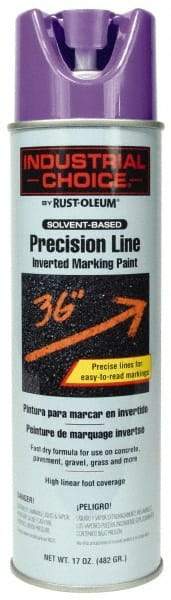 Rust-Oleum - 17 fl oz Purple Marking Paint - 600' to 700' Coverage at 1" Wide, Solvent-Based Formula - Industrial Tool & Supply