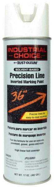 Rust-Oleum - 17 fl oz White Marking Paint - 600' to 700' Coverage at 1" Wide, Solvent-Based Formula - Industrial Tool & Supply