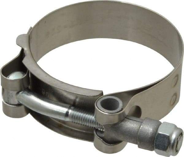 Campbell Fittings - 2-1/4" Hose, 3/4" Wide x 0.025" Thick, T-Bolt Band Clamp - Stainless Steel - Industrial Tool & Supply