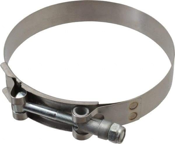 Campbell Fittings - 4-1/4" Hose, 3/4" Wide x 0.025" Thick, T-Bolt Band Clamp - Stainless Steel - Industrial Tool & Supply